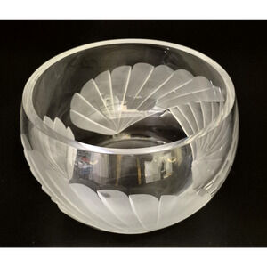 Lenox Etched Lead Crystal Fanlight Bowl Footed Limited Collection 6x3.5" USA